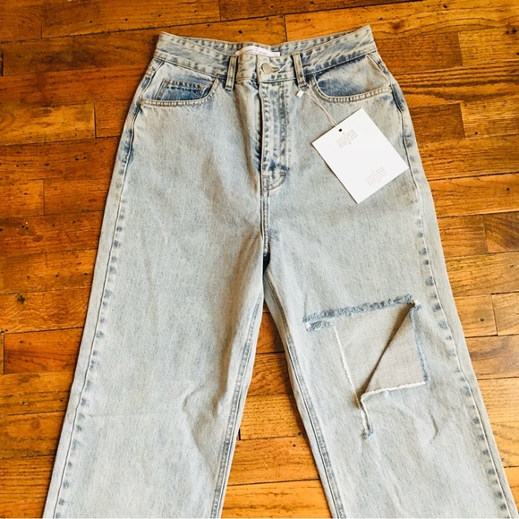 ROKH Blue Distressed Jeans Women’s Size 36 US 4 Regular - Picture 8 of 15